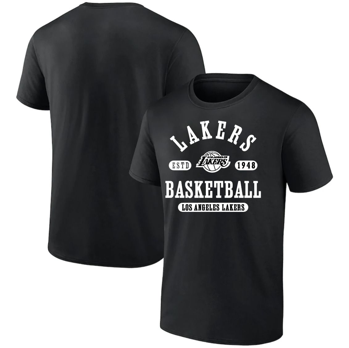 Men 2025 NBA Los Angeles Lakers Black T shirts style 041->nba t-shirts->Sports Accessory